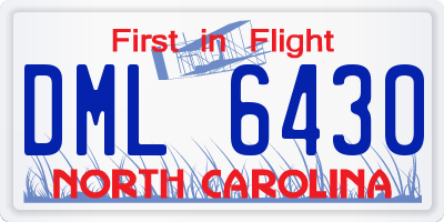 NC license plate DML6430