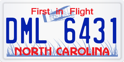 NC license plate DML6431