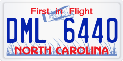 NC license plate DML6440