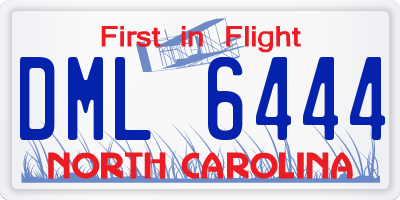 NC license plate DML6444