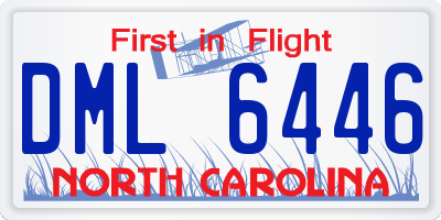 NC license plate DML6446