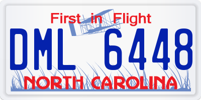 NC license plate DML6448