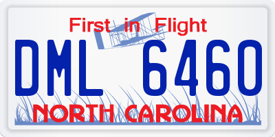 NC license plate DML6460