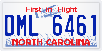 NC license plate DML6461