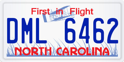 NC license plate DML6462