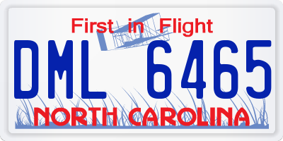 NC license plate DML6465