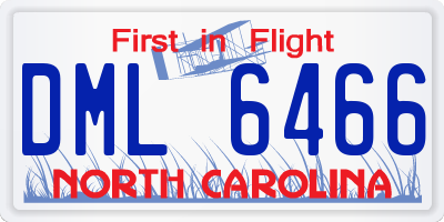 NC license plate DML6466