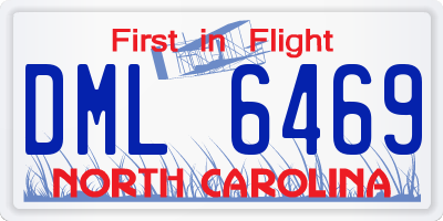 NC license plate DML6469