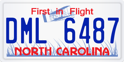 NC license plate DML6487