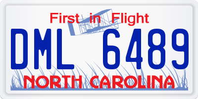 NC license plate DML6489