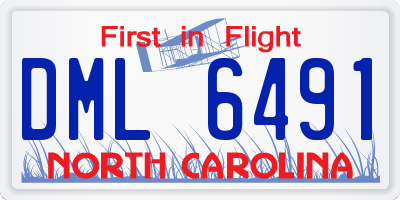 NC license plate DML6491