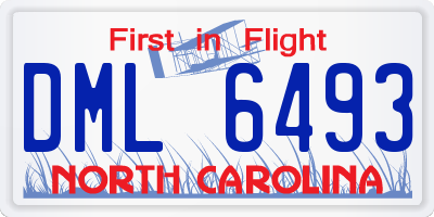 NC license plate DML6493
