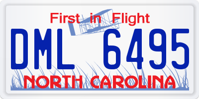 NC license plate DML6495