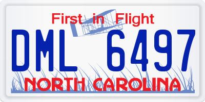 NC license plate DML6497