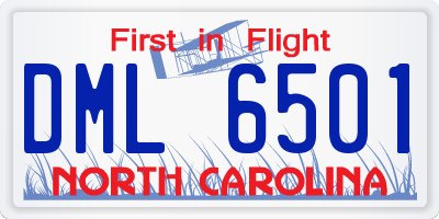 NC license plate DML6501