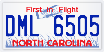 NC license plate DML6505