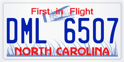 NC license plate DML6507