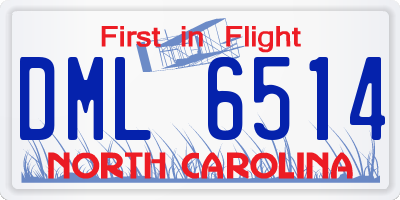 NC license plate DML6514