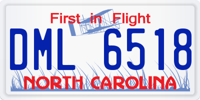 NC license plate DML6518