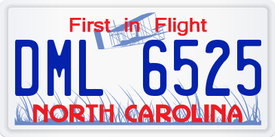 NC license plate DML6525