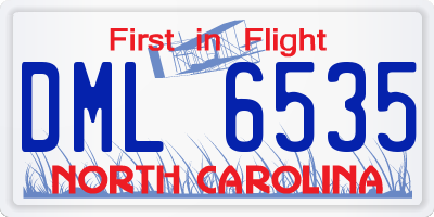 NC license plate DML6535