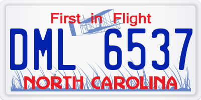 NC license plate DML6537