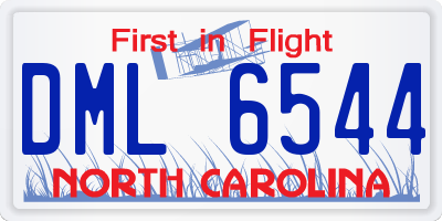 NC license plate DML6544