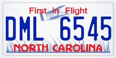 NC license plate DML6545