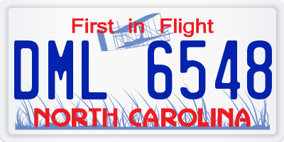 NC license plate DML6548