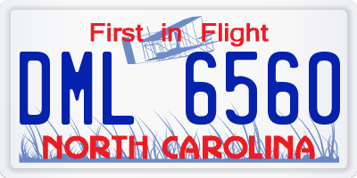 NC license plate DML6560