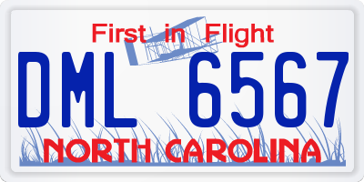 NC license plate DML6567
