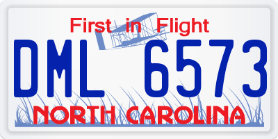 NC license plate DML6573