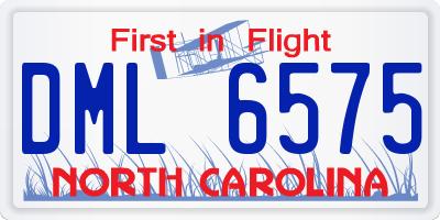 NC license plate DML6575