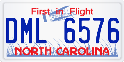NC license plate DML6576