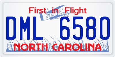 NC license plate DML6580