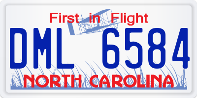 NC license plate DML6584