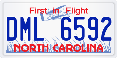 NC license plate DML6592