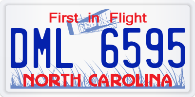 NC license plate DML6595