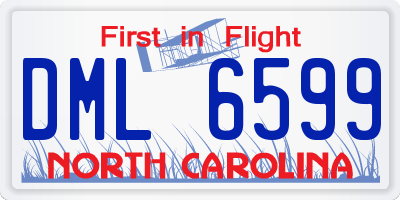 NC license plate DML6599
