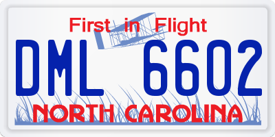 NC license plate DML6602