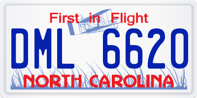 NC license plate DML6620