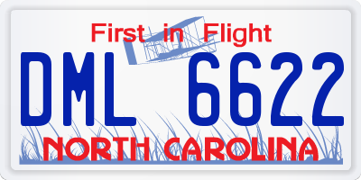 NC license plate DML6622