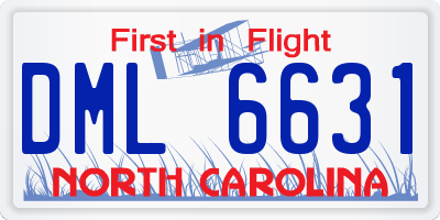 NC license plate DML6631