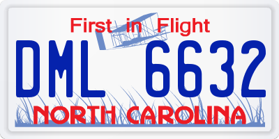 NC license plate DML6632