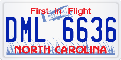 NC license plate DML6636
