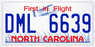 NC license plate DML6639