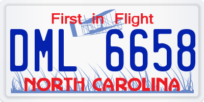 NC license plate DML6658