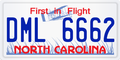 NC license plate DML6662