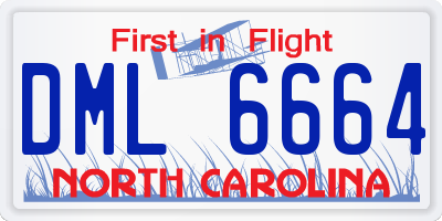 NC license plate DML6664