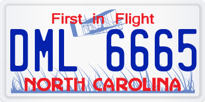 NC license plate DML6665
